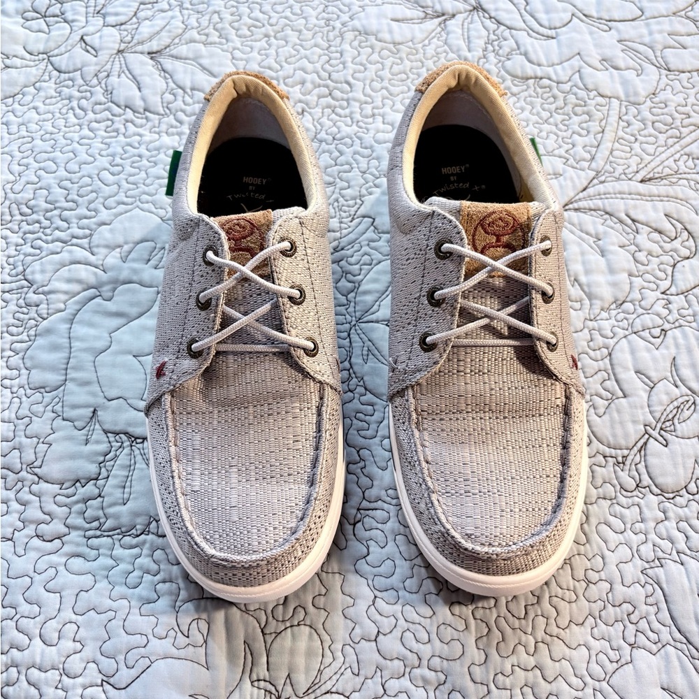 Twisted X Hooey Loper Gray Casual Moc Toe Lace Up Shoes Womens Size 8.5🧡 - Picture 2 of 10